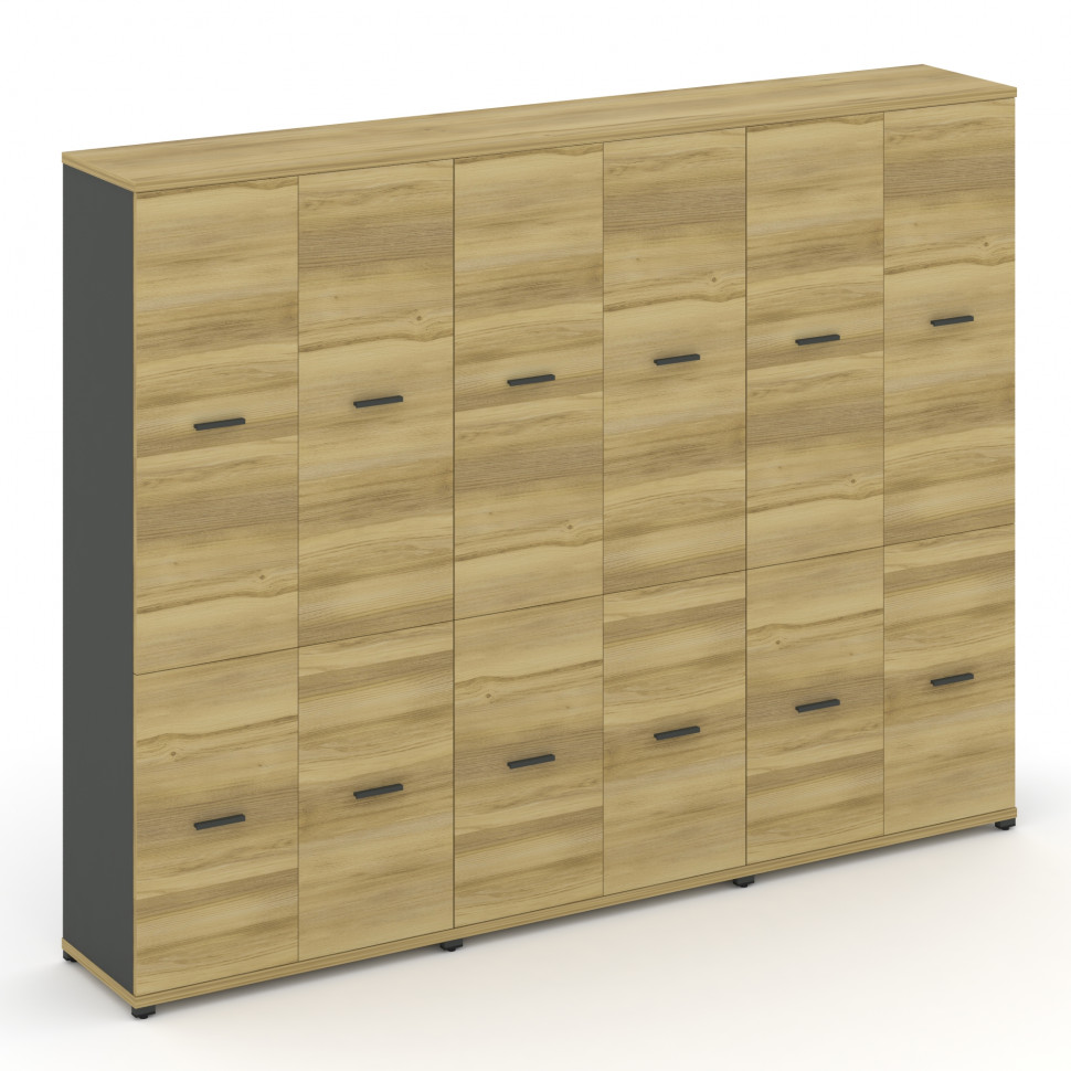 Concept Шкаф 3 широкие секции, 5 ниш CN.STS-532 A Дуб Винченцо/Антрацит/Металл Антрацит 2500*420*192