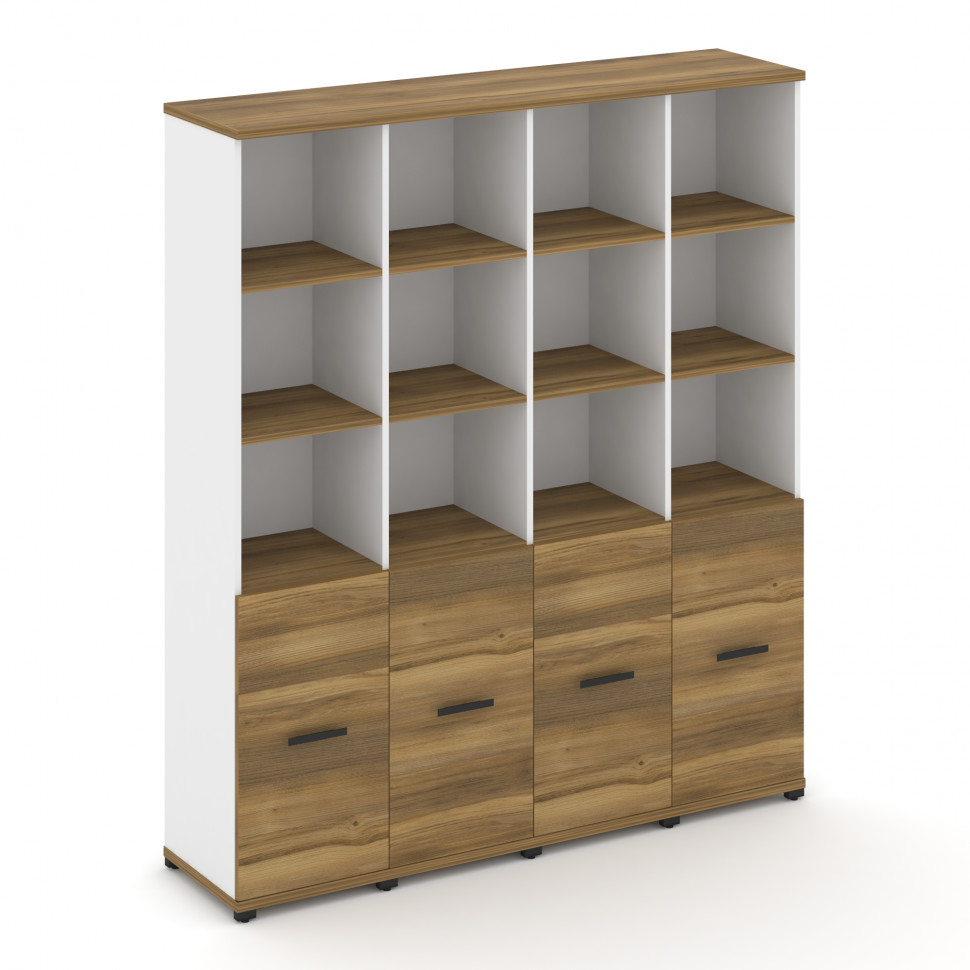 Concept Шкаф 4 узкие секции, 5 ниш CN.STU-541 B Сандал Янтарный/Белый Бриллиант/Металл Черный 1668*4