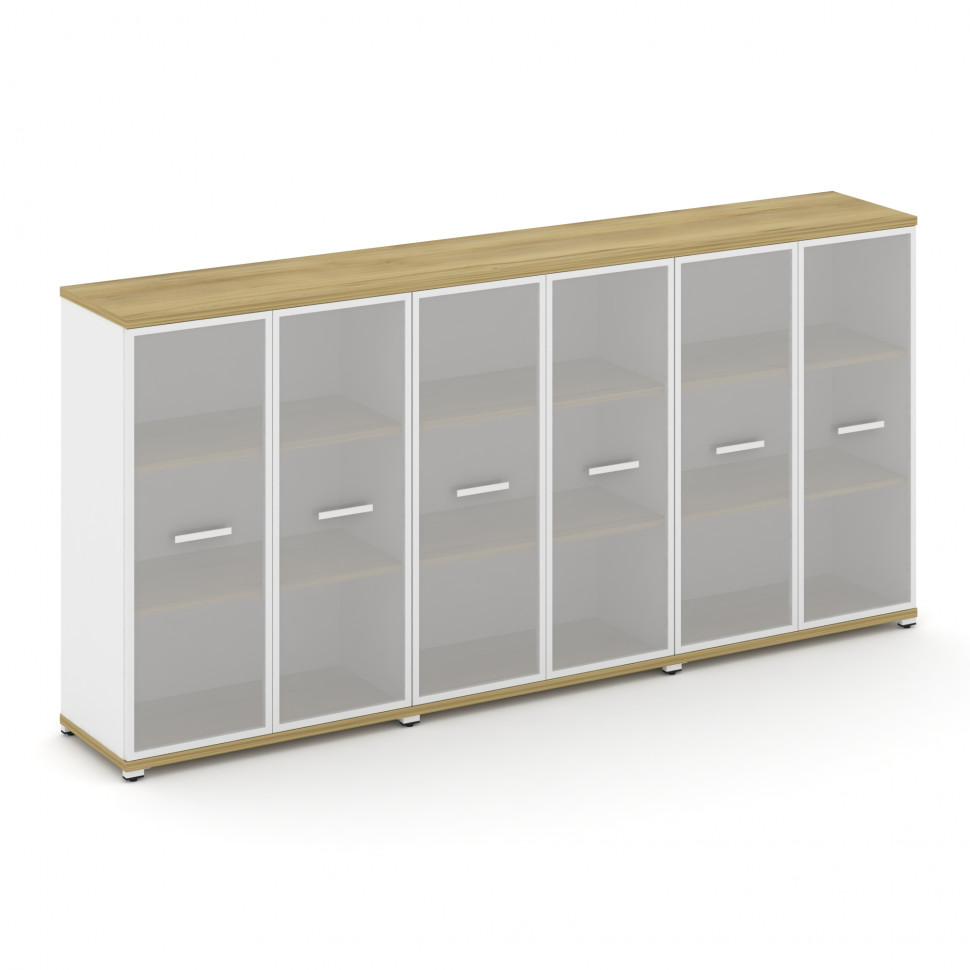 Concept Шкаф 3 широкие секции, 3 ниши CN.STS-336 RMW W Дуб Винченцо/Белый Бриллиант/Металл Белый/Сат