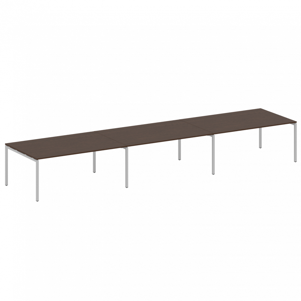 Metal System Quattro Переговорный стол (3 столешницы) на П-оразном м/к 40БП.ПРГ-3.5 Венге Цаво/Метал