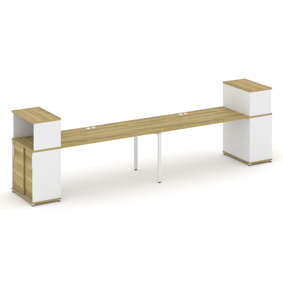 Concept Рабочая станция с опорными шкафом-купе с надставкой низ. CN.ORS-240 W Дуб Винченцо/Белый Бри
