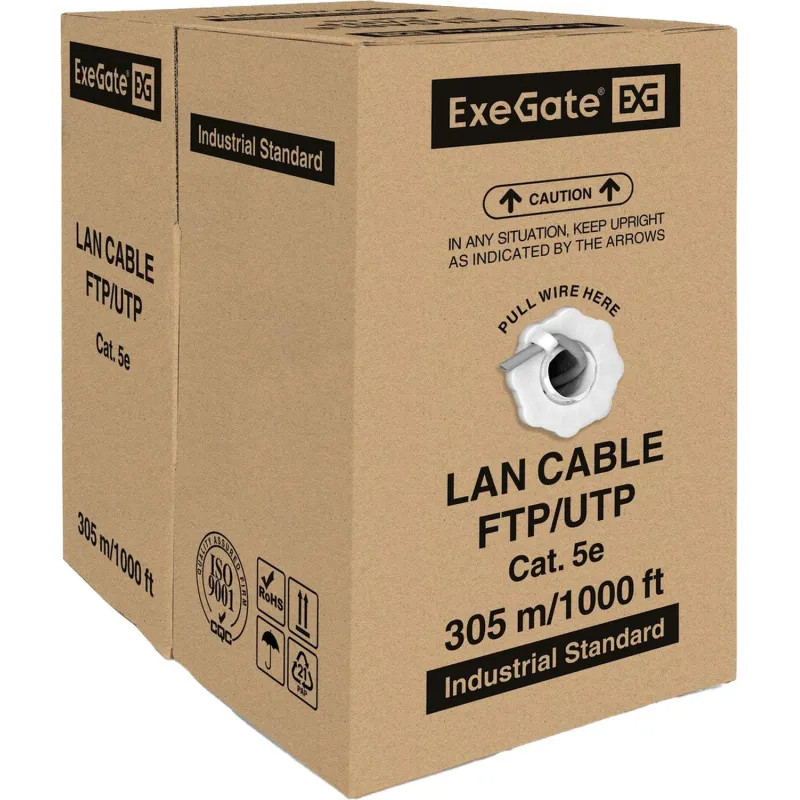 Кабель ExeGate UTP4-C5e-CU-S25-IN -LSZH-GR-305-FLUKE UTP