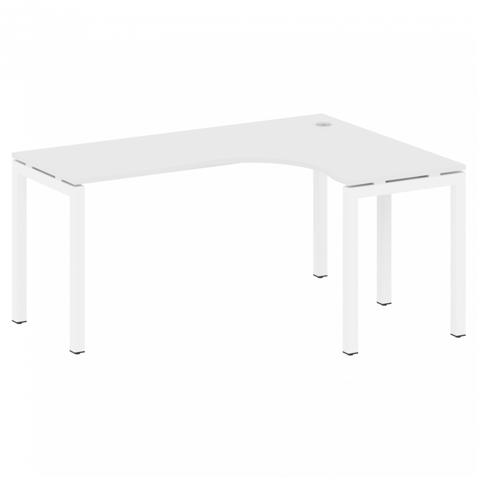 Metal System Quattro Стол криволинейный правый на П-образном м/к 50БП.СА-4 (R) Белый/Металл Белый 16