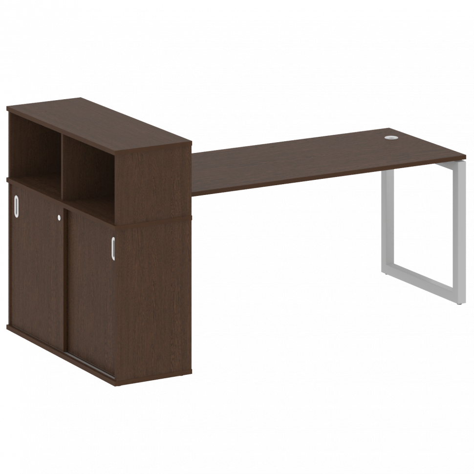 Metal System Quattro Стол письменный с шкафом-купе на О-образном м/к 50БО.РС-СШК-3.5 Т Венге Цаво/Ме Metal System Quattro Стол письменный с шкафом-купе на О-образном м/к 50БО.РС-СШК-3.5 Т Венге Цаво/Ме