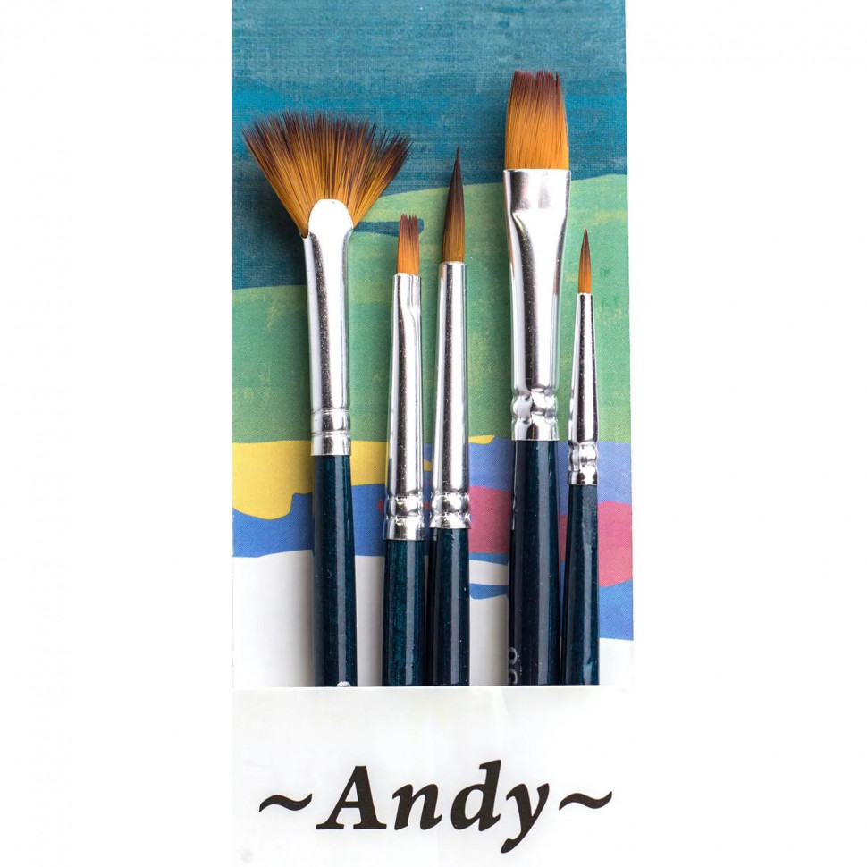 Набор кистей худож.Малевичъ Andy синтет,мягкая,корот.ручка,5шт/yнаб,753905