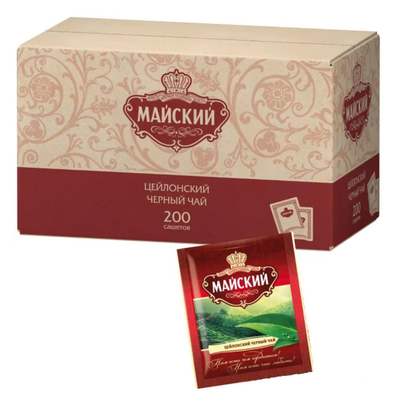 Чай Майский черный сашет 2гx200пак 14286