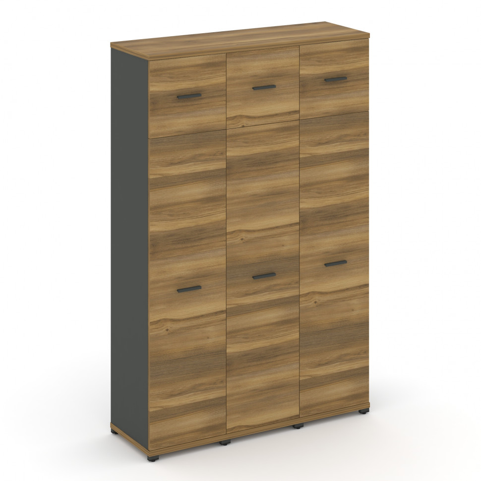 Concept Шкаф 3 узкие секции, 5 ниш CN.STU-537 A Сандал Янтарный/Антрацит/Металл Антрацит 1252*420*19