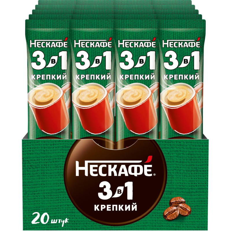 Кофе Nescafe 3 в 1 крепкий раств., шоу-бокс, 20штx14,5г