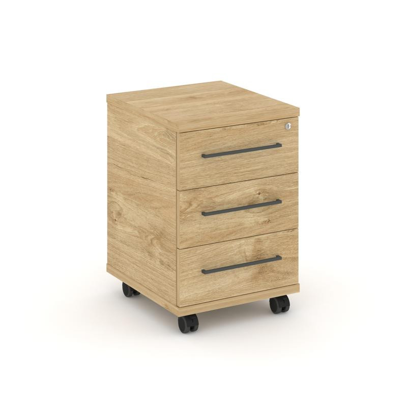 Rift Тумба мобильная усиленная RF.TM-002 Тиквуд Светлый/Черный Ручки 416*460*615