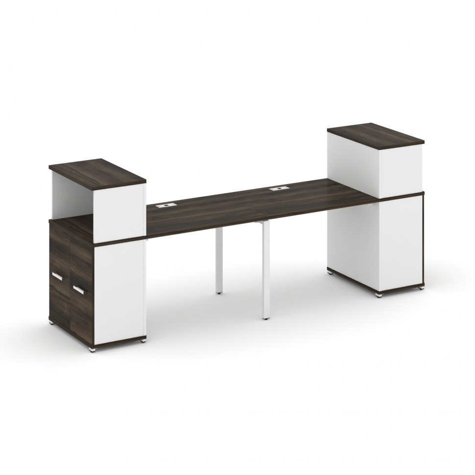 Concept Рабочая станция с опорными распаш. шкафами с надставкой низ. CN.ORS-225 W Дуб Мали/Белый Бри Concept Рабочая станция с опорными распаш. шкафами с надставкой низ. CN.ORS-225 W Дуб Мали/Белый Бри