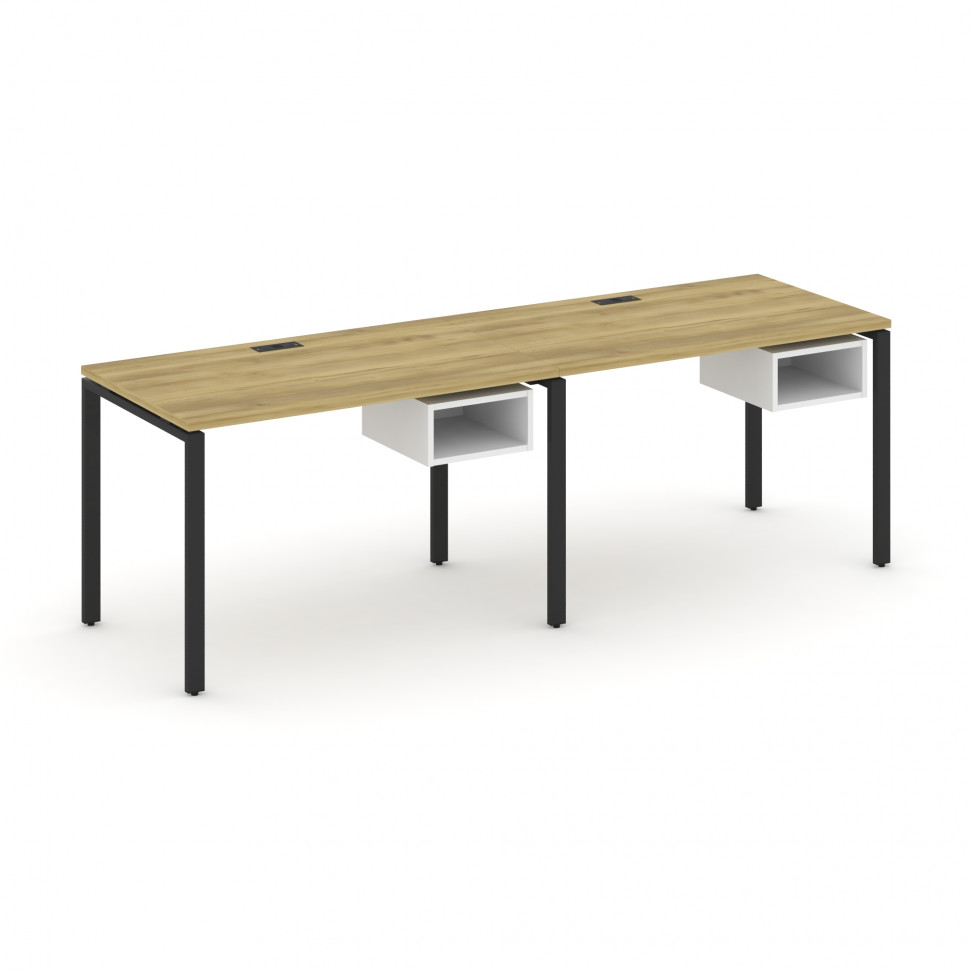 Concept Рабочая станция односторонняя с подвес. тумбами 2 места CN.ORS-102 Дуб Винченцо/Белый Брилли