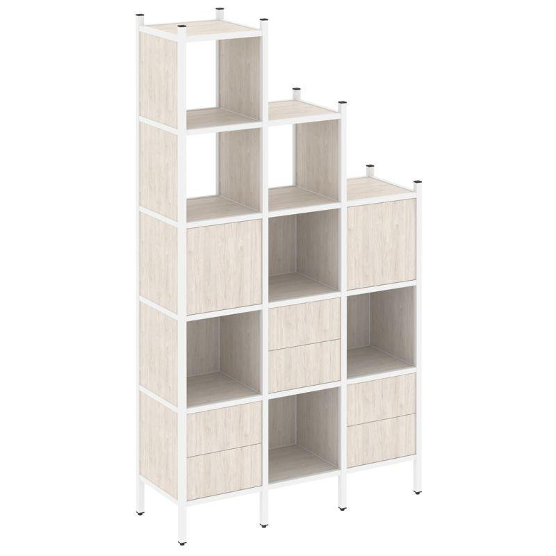 Loft Прямой стеллаж VR.L-22 Денвер Светлый/Металл Белый 1278*446*2280 Loft Прямой стеллаж VR.L-22 Денвер Светлый/Металл Белый 1278*446*2280