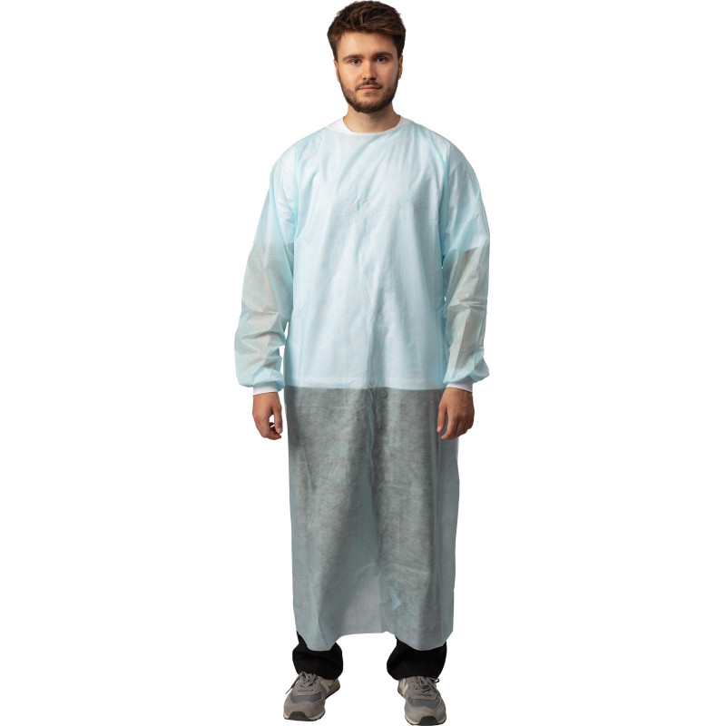 Халат хирург. стер, ЕВРО, рук.манж, дл.140 см, р.50-52, пл.25, смс, 1шт