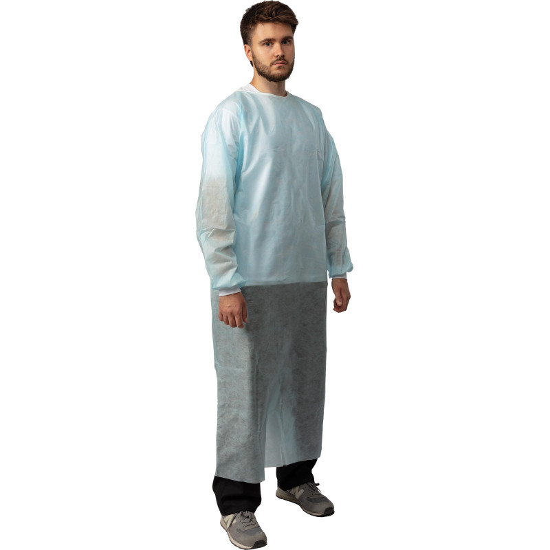 Халат хирург. стер, ЕВРО, рук.манж, дл.140 см, р.50-52, пл.25, смс, 1шт