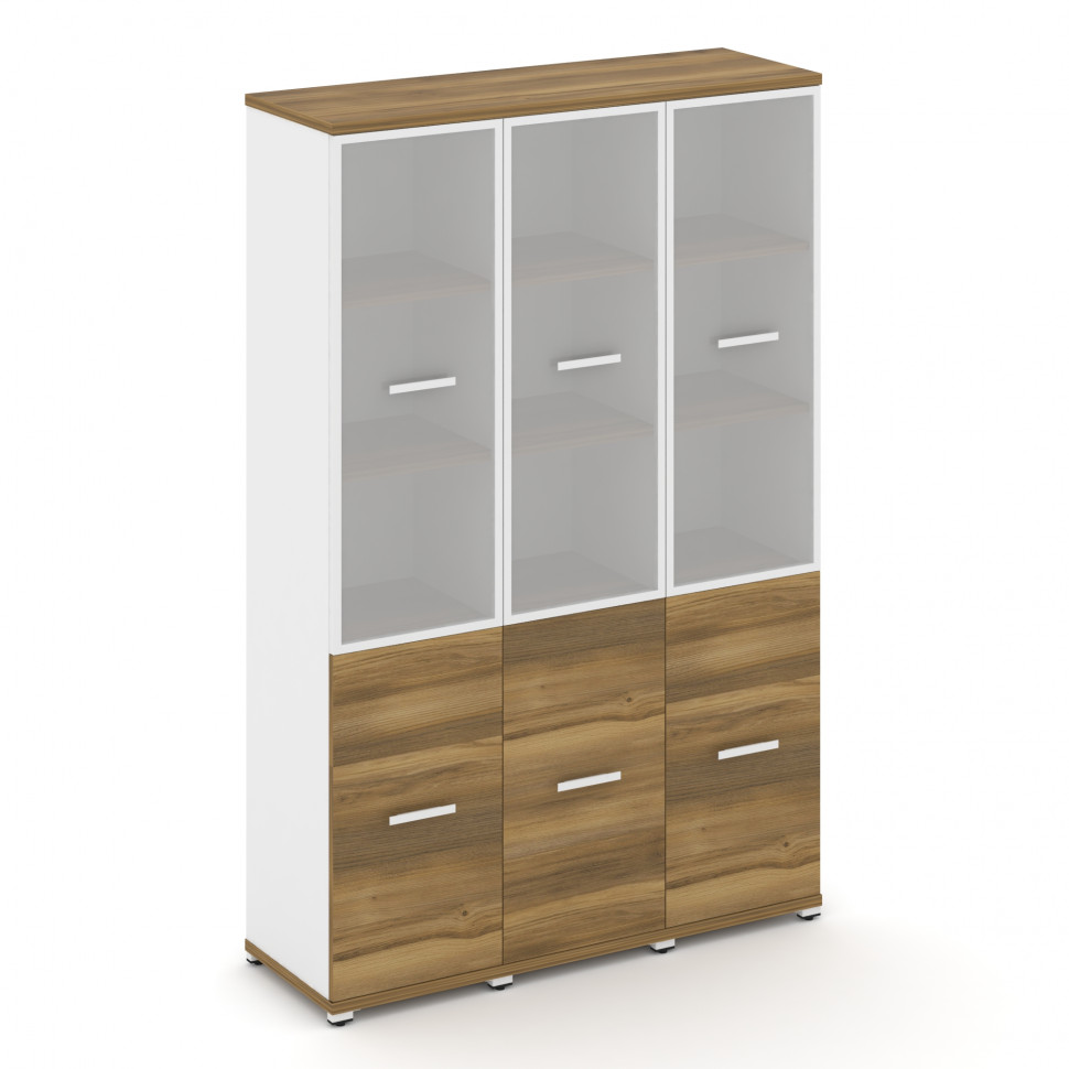 Concept Шкаф 3 узкие секции, 5 ниш CN.STU-532 RMW W Сандал Янтарный/Белый Бриллиант/Металл Белый/Сат