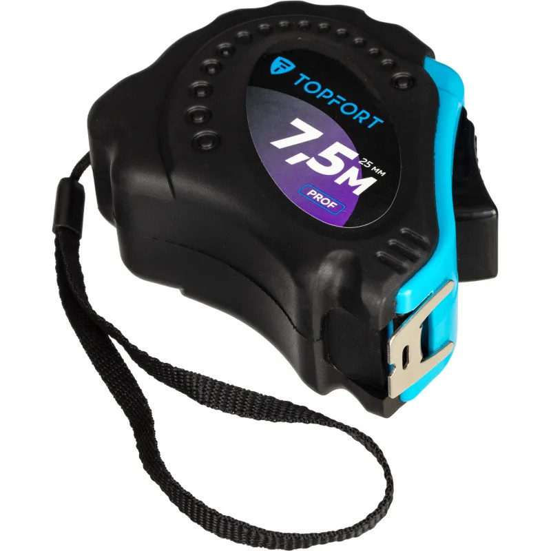 Рулетка 7,5мх25 мм с автостопом  TOPFORT Prof