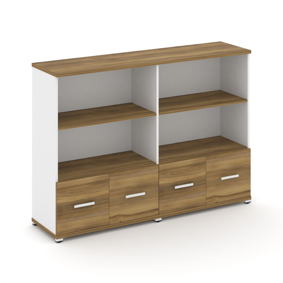 Concept Шкаф 2 широкие секции, 3 ниши CN.STS-321 W Сандал Янтарный/Белый Бриллиант/Металл Белый 1668