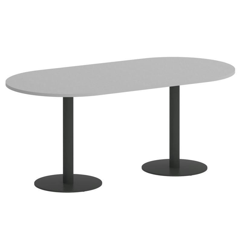 Riva Стол овальный А.СПРГ-3 Серый/Металл Антрацит 1800*900*750
