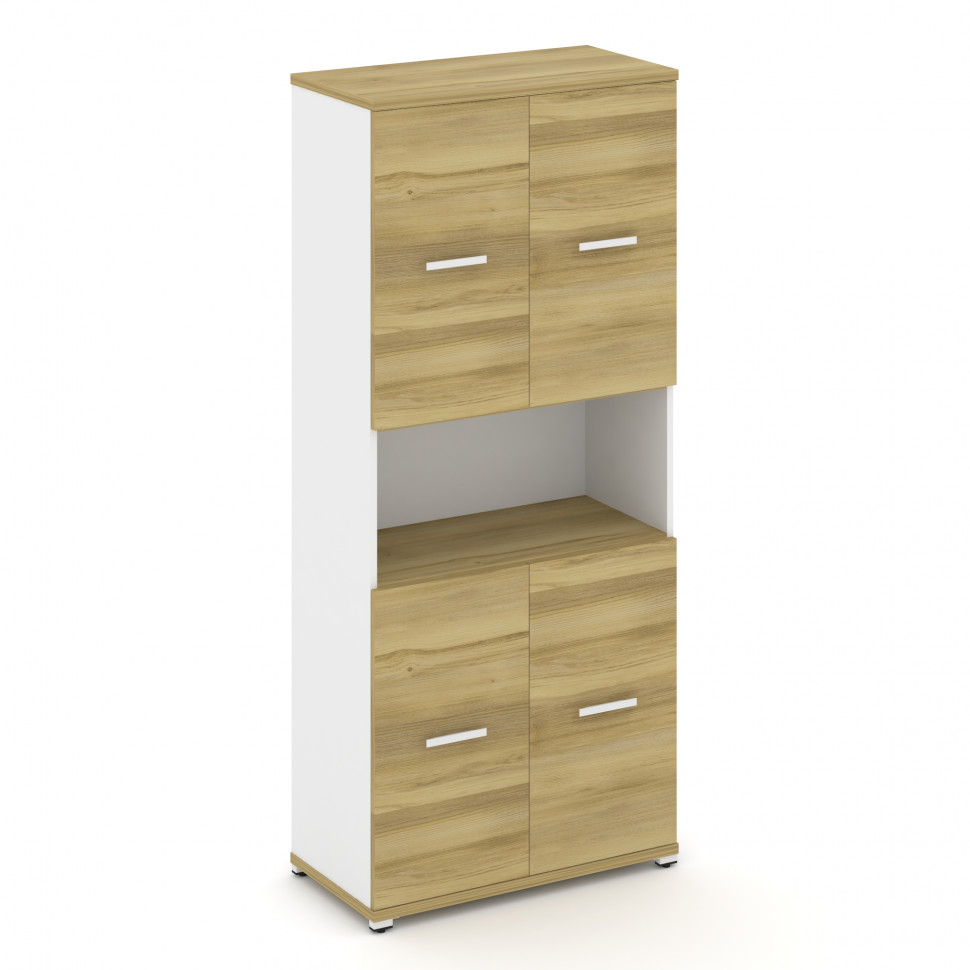 Concept Шкаф 1 широкая секция, 5 ниш CN.STS.E-513 W Дуб Винченцо/Белый Бриллиант/Металл Белый 836*42