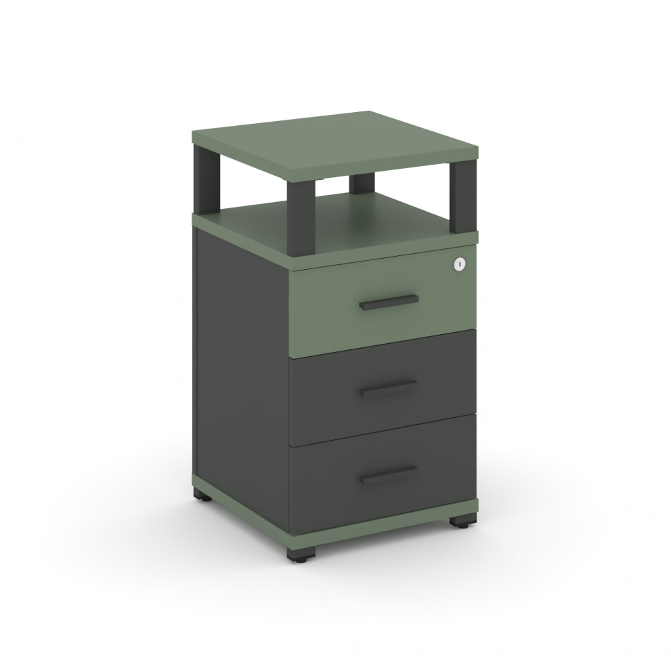 Concept Тумба приставная 3 ящ. с надставкой CN.TUP-003 A Кобо/Антрацит/Металл Антрацит 420*420*750 Concept Тумба приставная 3 ящ. с надставкой CN.TUP-003 A Кобо/Антрацит/Металл Антрацит 420*420*750