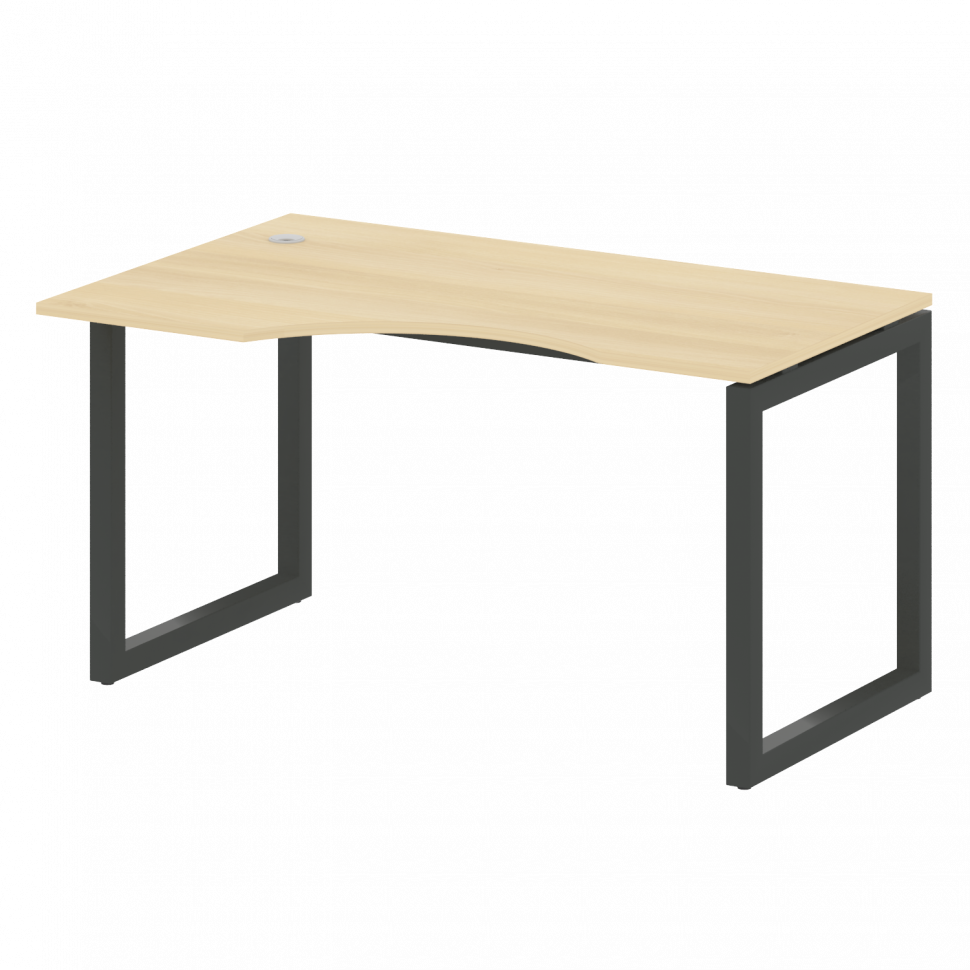 Metal System Quattro Стол криволинейный левый на О-образном м/к 50БО.СА-2 (L) Акация Лорка/Металл Ан