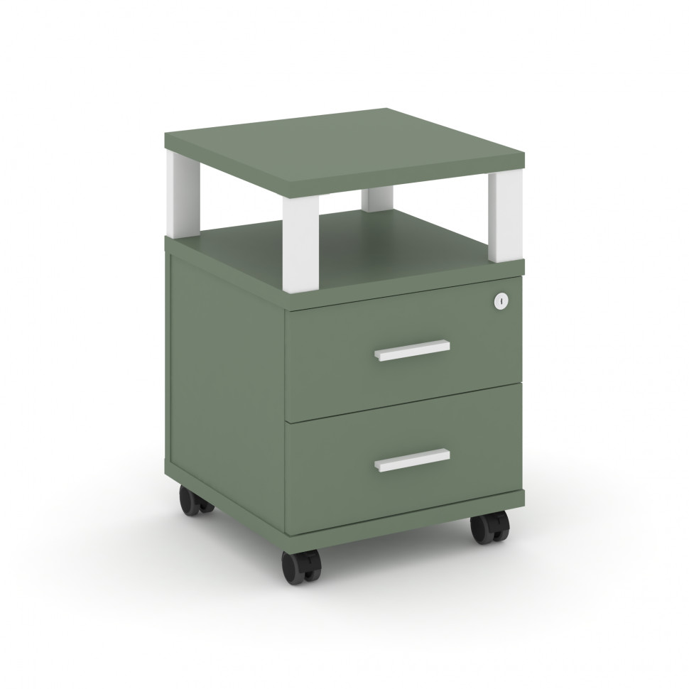 Concept Тумба мобильная 2 ящ. с надставкой CN.TUM-002 W Кобо/Металл Белый 420*420*615 Concept Тумба мобильная 2 ящ. с надставкой CN.TUM-002 W Кобо/Металл Белый 420*420*615