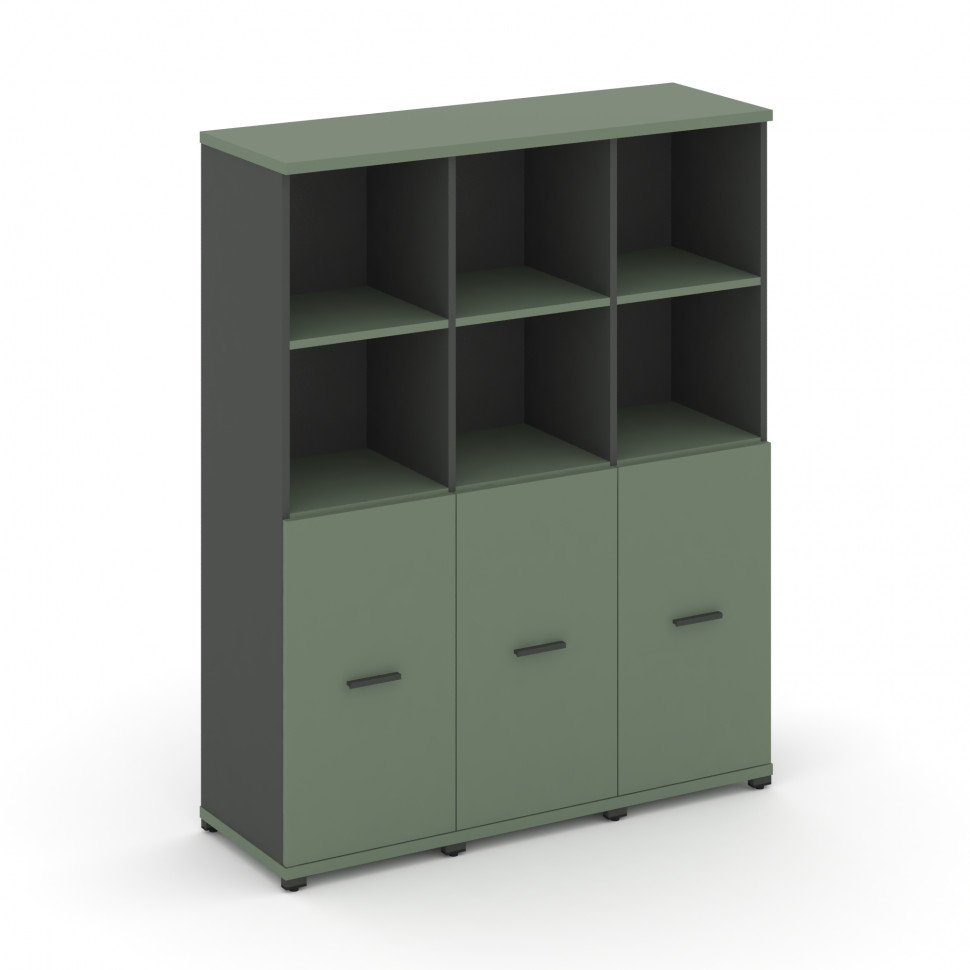 Concept Шкаф 3 узкие секции, 4 ниши CN.STU-431 A Кобо/Антрацит/Металл Антрацит 1252*420*1554