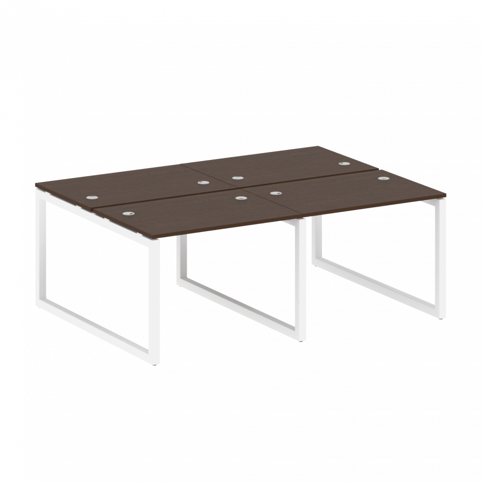 Metal System Quattro Рабочая станция на 4 места на О-образном м/к 50БО.СМ-4.1 Венге Цаво/Металл Белы