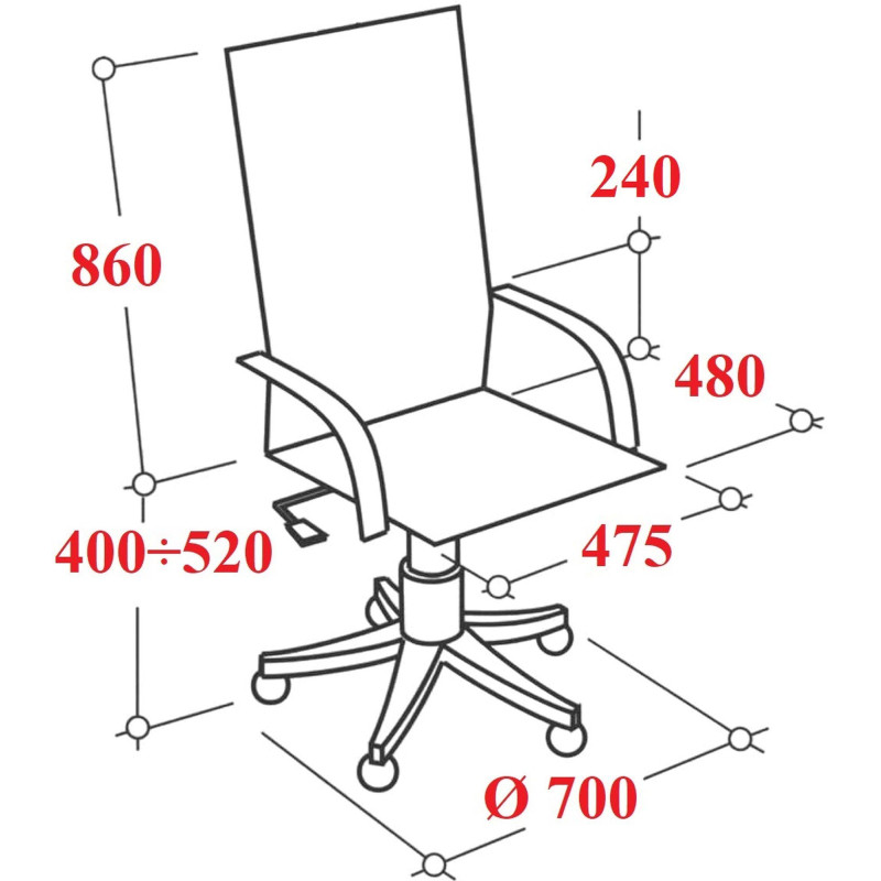Кресло 0MX_MT_МЕТТА-4 (MPRU)/подл. 131/осн. 003 (Черный