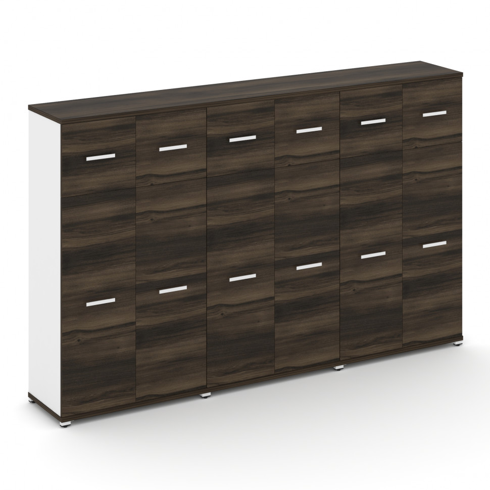 Concept Шкаф 3 широкие секции, 4 ниши CN.STS-434 W Дуб Мали/Белый Бриллиант/Металл Белый 2500*420*15