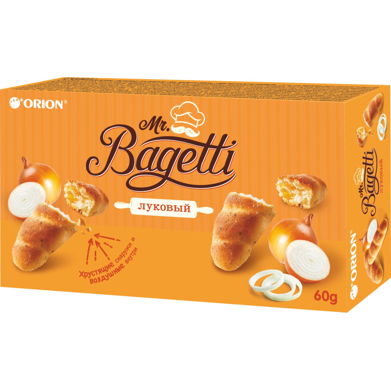 Печенье  MR. BAGETTI ONION затяжное, 60г