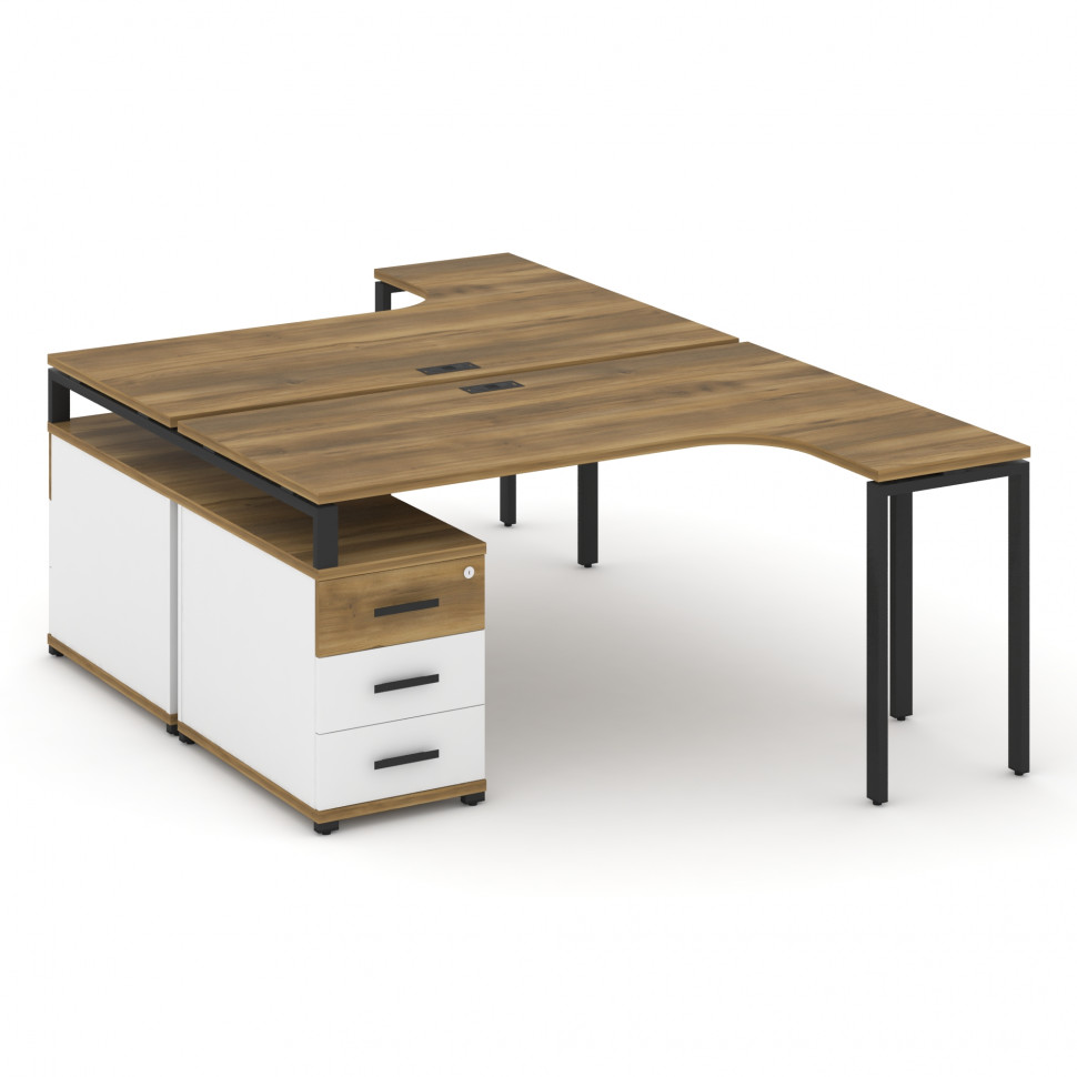 Concept Рабочая станция с двойной опорной тумбой CN.DSA-302 B Сандал Янтарный/Белый Бриллиант/Металл Concept Рабочая станция с двойной опорной тумбой CN.DSA-302 B Сандал Янтарный/Белый Бриллиант/Металл