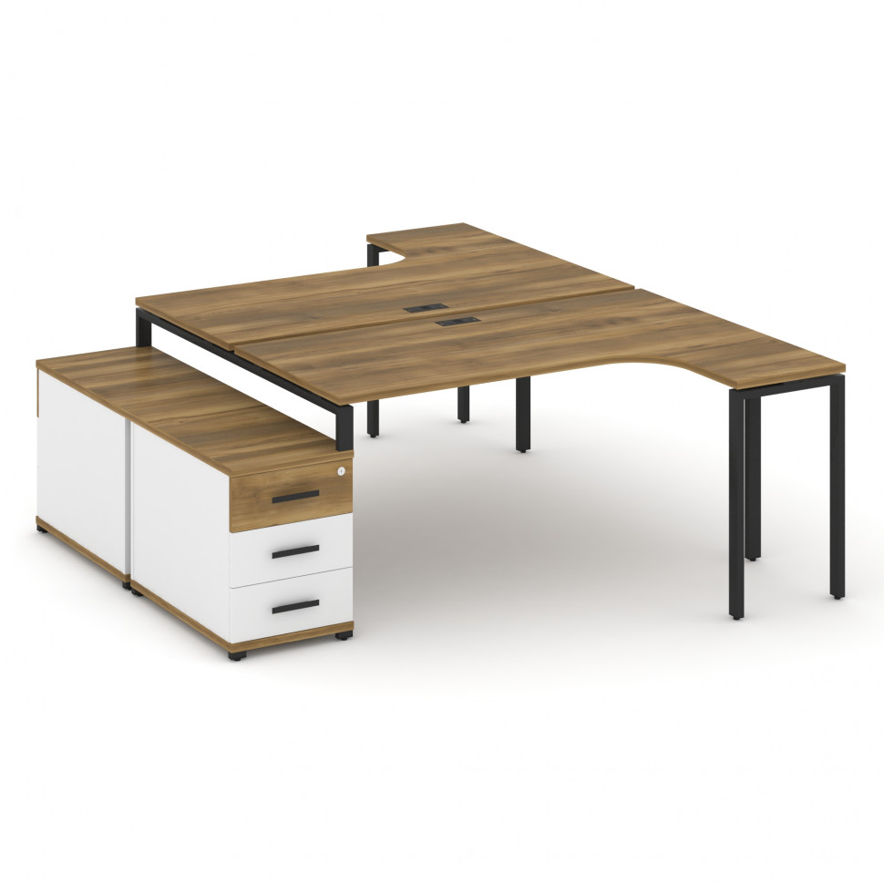 Concept Рабочая станция с двойной опорной тумбой CN.DSA-302 B Сандал Янтарный/Белый Бриллиант/Металл Concept Рабочая станция с двойной опорной тумбой CN.DSA-302 B Сандал Янтарный/Белый Бриллиант/Металл