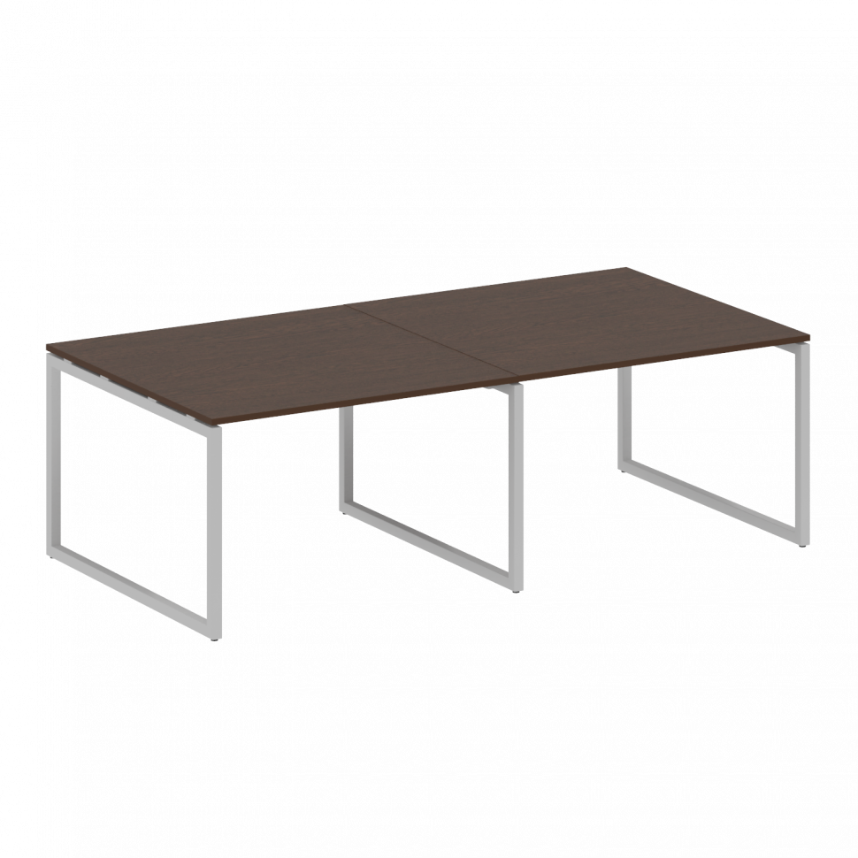 Metal System Quattro Перег. стол (2 столешницы) на О-образном м/к 40БО.ПРГ-2.2 Венге Цаво/Металл Сер