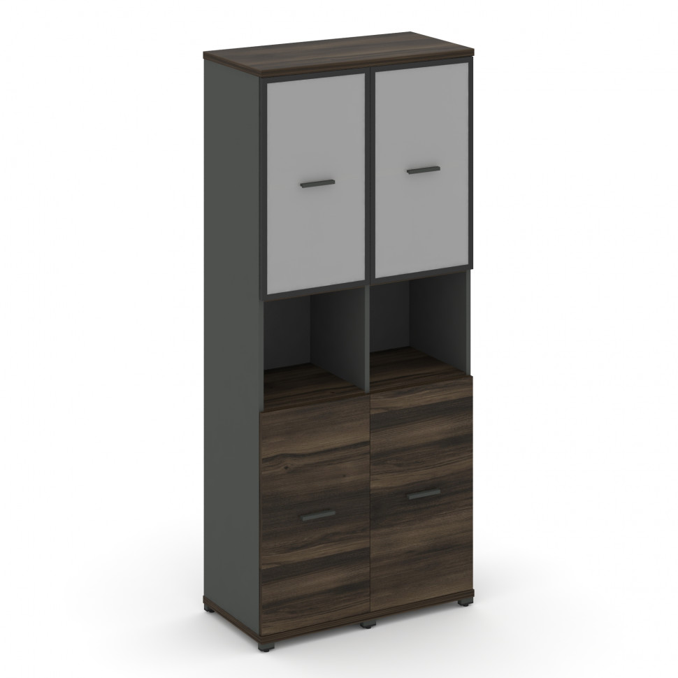 Concept Шкаф 2 узкие секции, 5 ниш CN.STU-523 RMB A Дуб Мали/Антрацит/Металл Антрацит/Сатин 836*420*