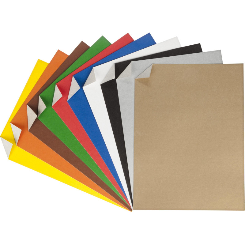 Картон цветной 10л.10цв.А4 немелов(золото+сереб) Отличник