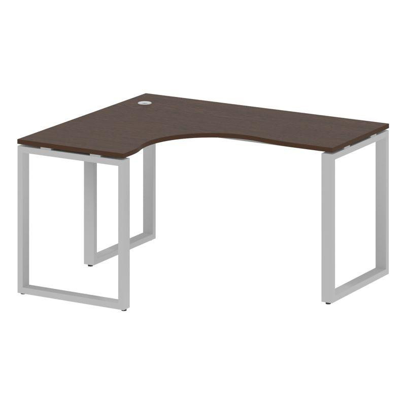 Metal System Стол криволинейный левый на О-образном м/к БО.СА-3 (L) Венге Цаво/Металл Серый 1400*120