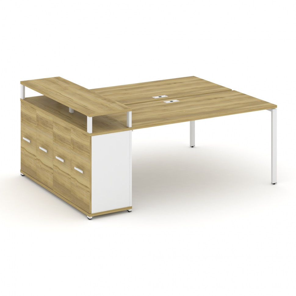 Concept Рабочая станция с опорным распаш. шкафом с верх. горизонтом  CN.DRS-224 W Дуб Винченцо/Белый