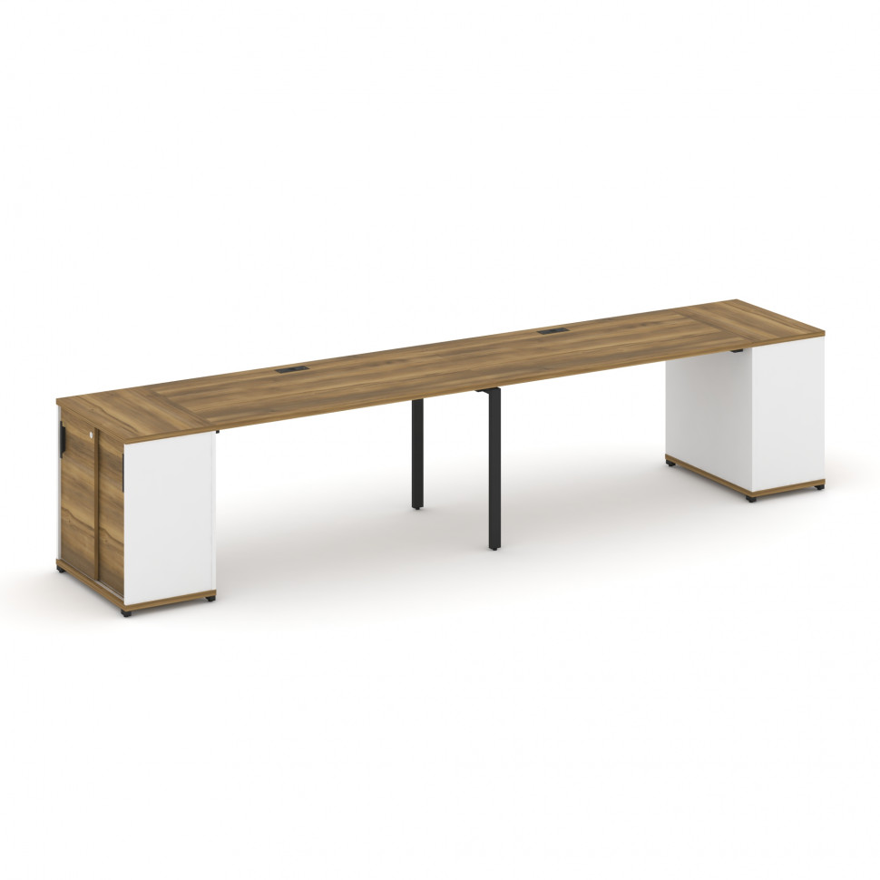 Concept Рабочая станция с опорными шкафом-купе CN.ORS-235 B Сандал Янтарный/Белый Бриллиант/Металл Ч