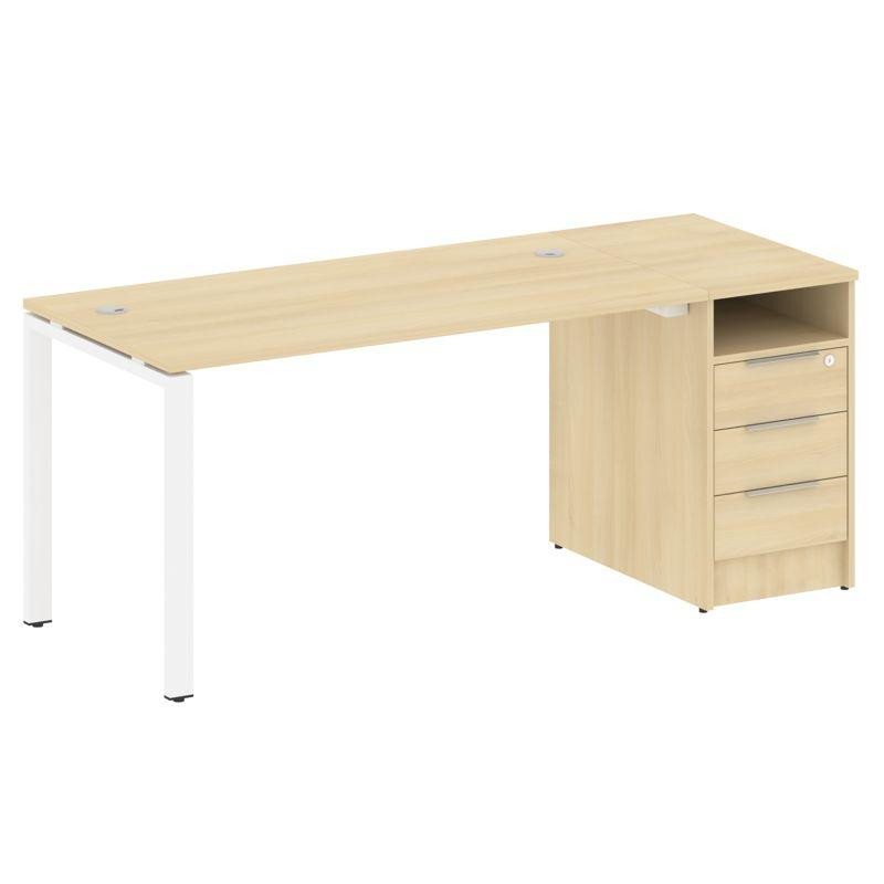 Metal System Рабочая станция с тумбой на П-образном м/к БП.РС-СТП-1.3 Акация Лорка/Металл Белый 1812 Metal System Рабочая станция с тумбой на П-образном м/к БП.РС-СТП-1.3 Акация Лорка/Металл Белый 1812