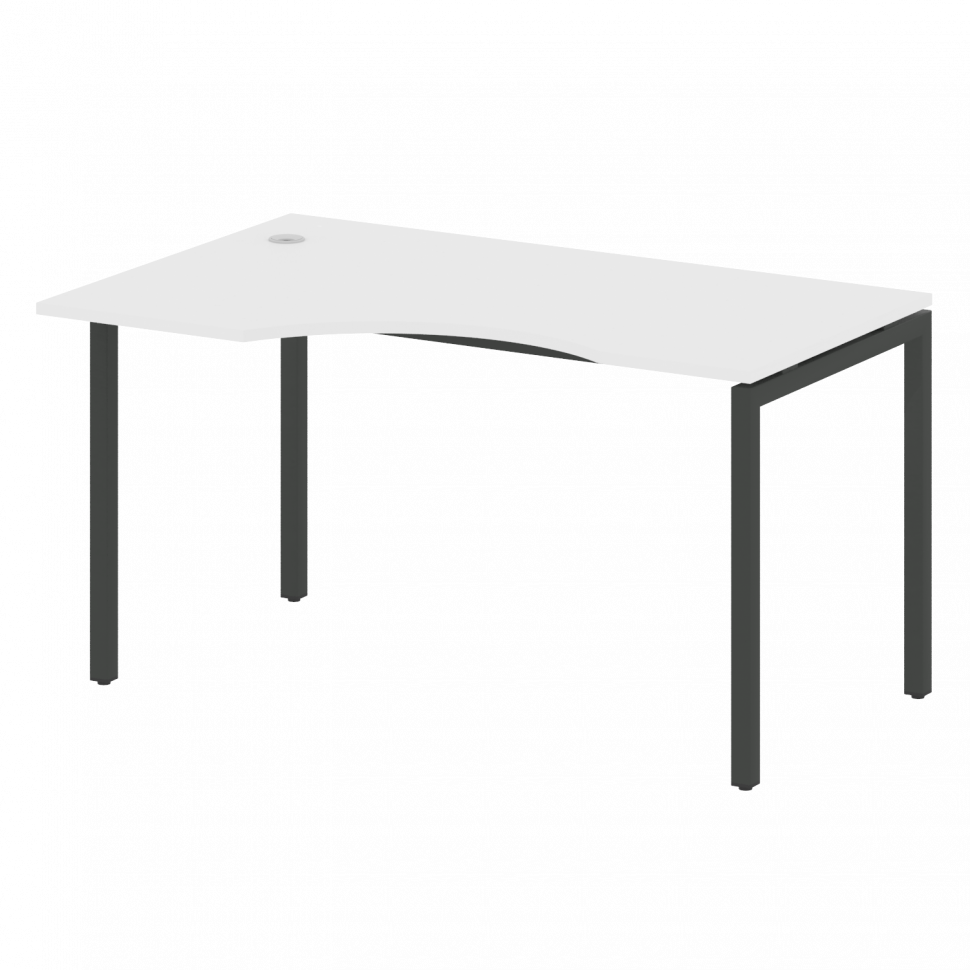 Metal System Quattro Стол криволинейный левый на П-образном м/к 40БП.СА-2 (L) Белый/Металл Антрацит