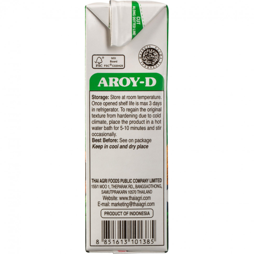 Напиток растительный Aroy-D молоко кокосовое, жирность 17-19%, 0,5 л