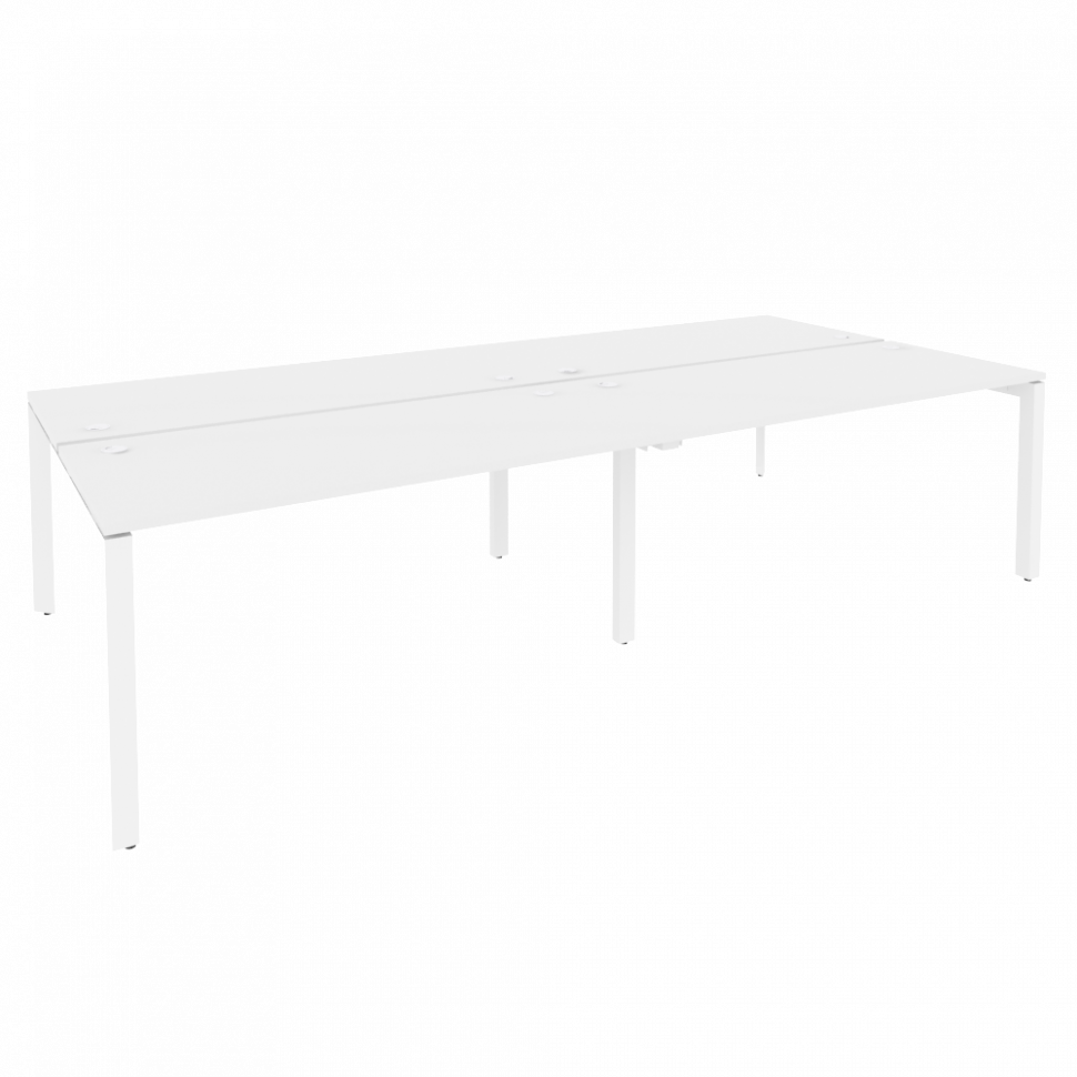 Onix Рабочая станция на П-образном м/к O.MP-D.RS-4.4.7 Белый Бриллиант/Металл Белый 3160*1475*750