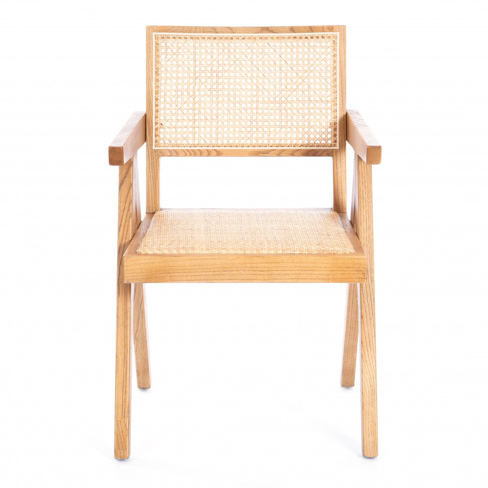 Кресло LOKI дерево вяз/ротанг, Груша (№3), 50х50х84 см