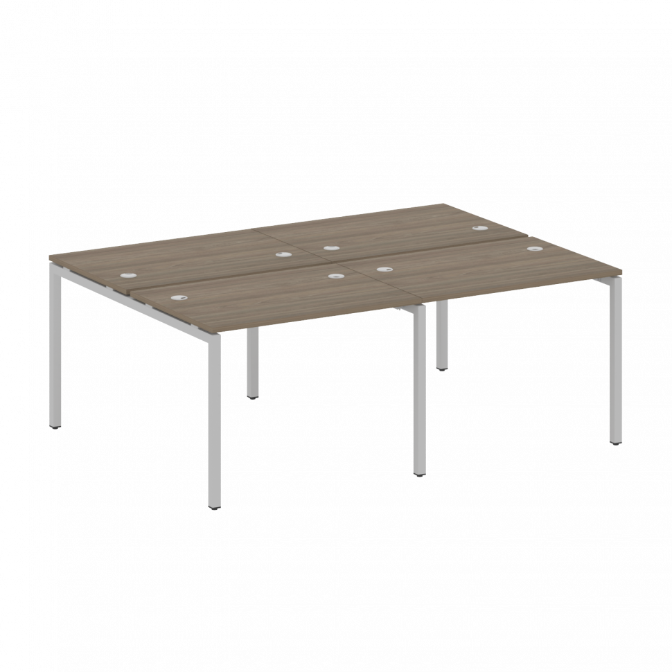 Metal System Quattro Рабочая станция на 4 места на П-образном м/к 40БП.СМ-4.1 Вяз Благородный/Металл
