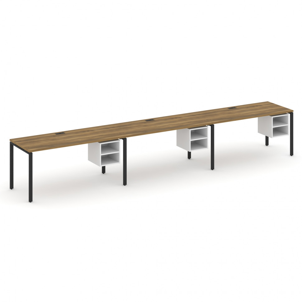 Concept Рабочая станция односторонняя с подвес. тумбами 3 места CN.ORS-128 Сандал Янтарный/Белый Бри