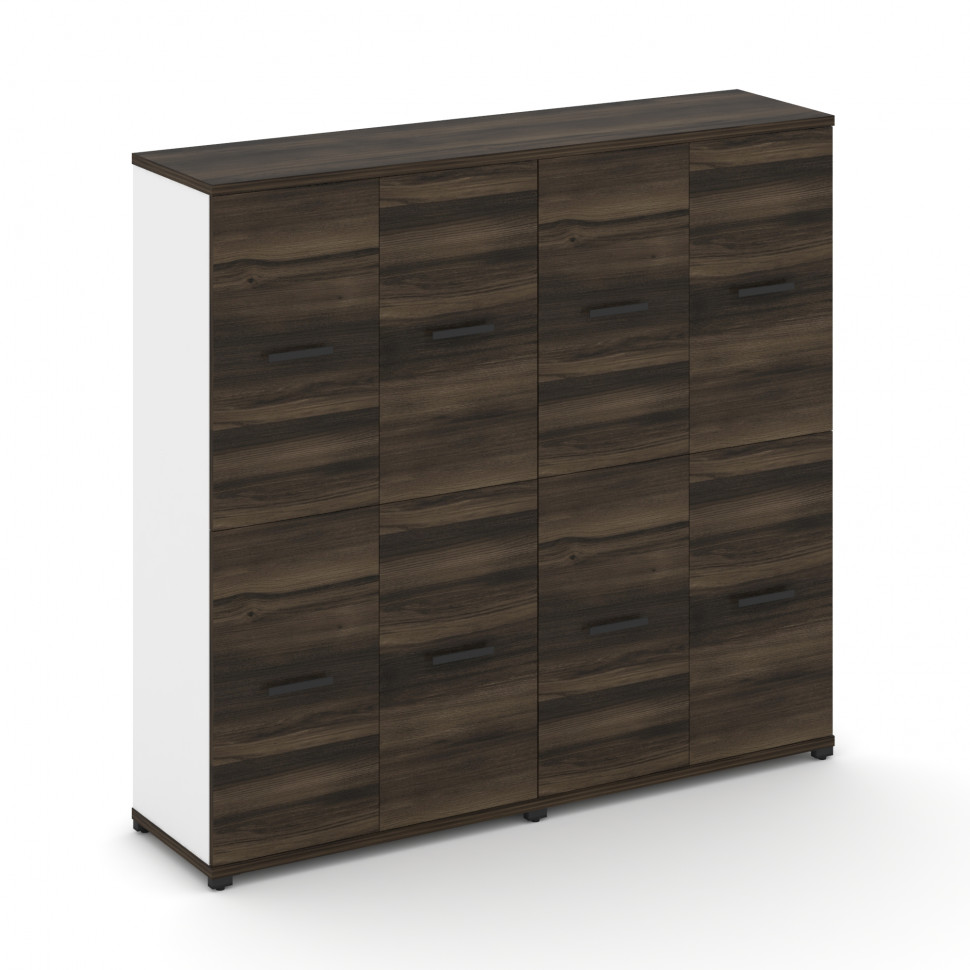 Concept Шкаф 2 широкие секции, 4 ниши CN.STS-422 B Дуб Мали/Белый Бриллиант/Металл Черный 1668*420*1