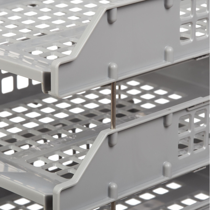 Лоток горизонтальный STRONG 3 шт. гориз.на металл.стержнях серый