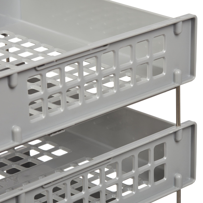 Лоток горизонтальный STRONG 3 шт. гориз.на металл.стержнях серый