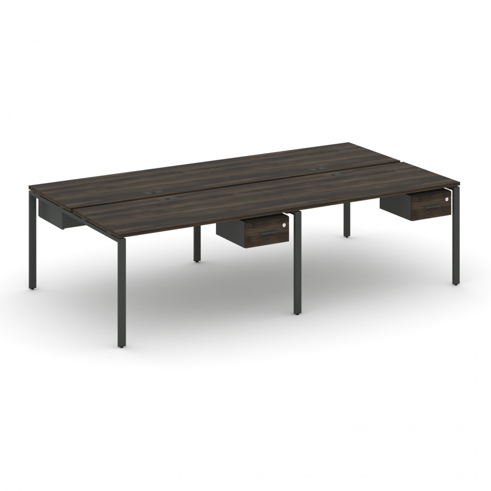 Concept Рабочая станция двухсторонняя с подвесными тумбами на 4 места CN.DRS-130 A Дуб Мали/Антрацит